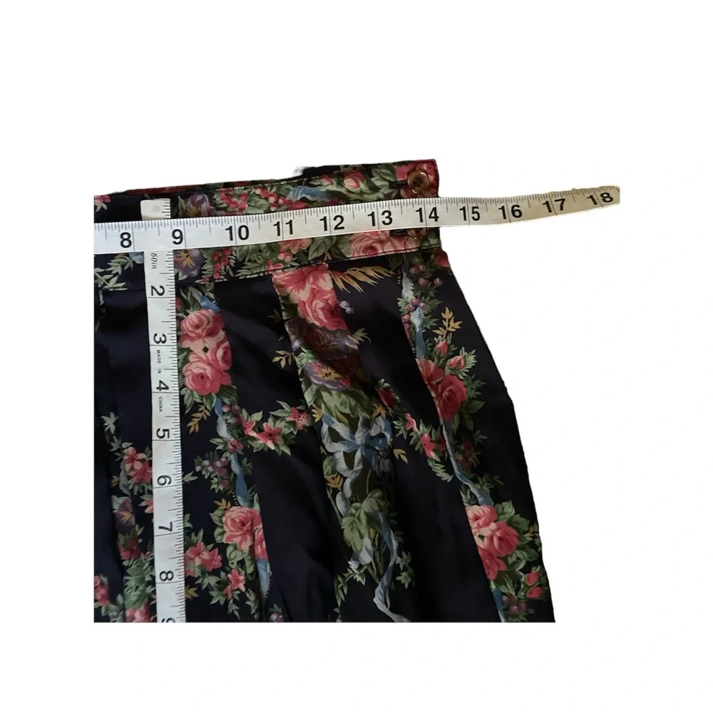 Vintage Herman Geist 100% Rayon Floral Maxi Skirt 0-2 - Picture 6 of 7